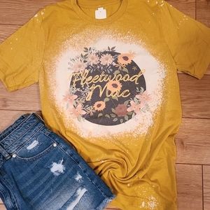 Fleetwood Mac Floral Retro Bleached Graphic T-Shirt